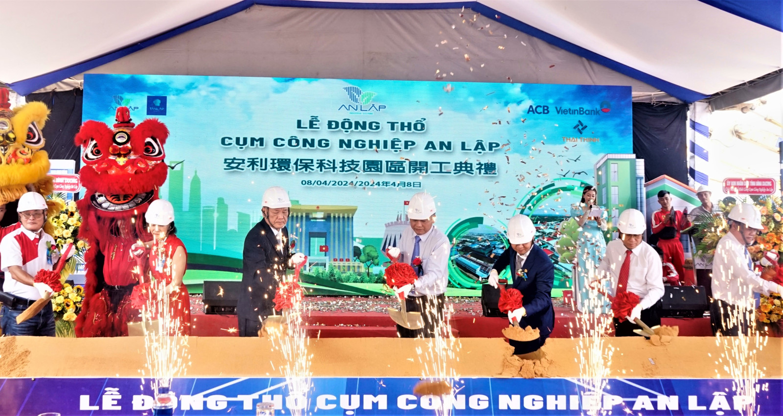 Binh Duong started construction on the 8th industrial cluster in Dau Tieng district