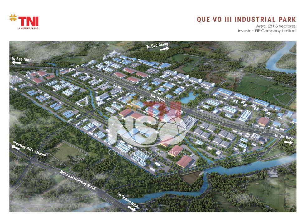 Selling 7ha land in Que Vo 3 Industrial Park, Bac Ninh
