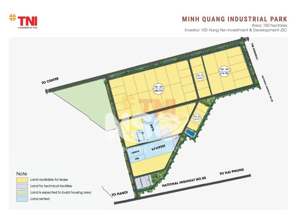 Selling 6.5 hectares in Minh Quang Industrial Park, Hung Yen